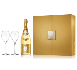 Шампанско Луи Рьодерер Кристал Брут винтидж Шампан 0.75 л в Подаръчна Кутия с 2 Чаши